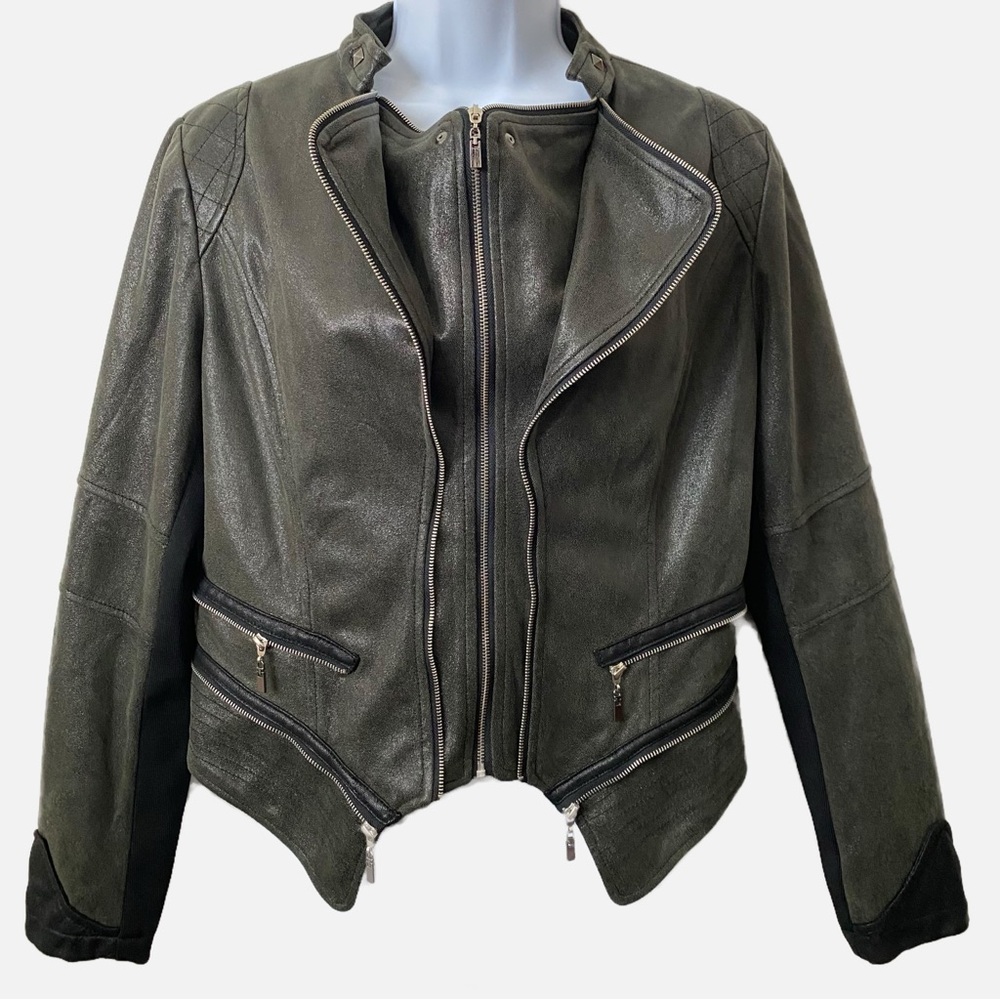 Vniel (Korean Brand) Vegan Leather Vintage Y2K Moto Biker Street Jacket